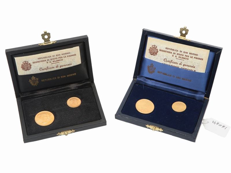 Due Serie da 1 e 2 Scudi in Oro