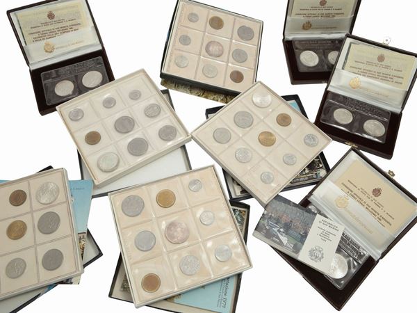 Four diptychs of silver coins and five series in various metal alloys