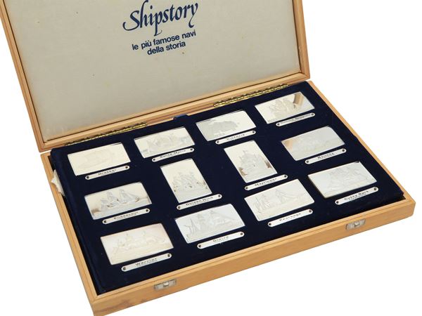 Collection of twelve commemorative silver bars