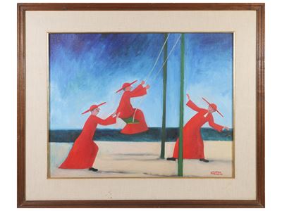 Cardinali in un Paesaggio Marino