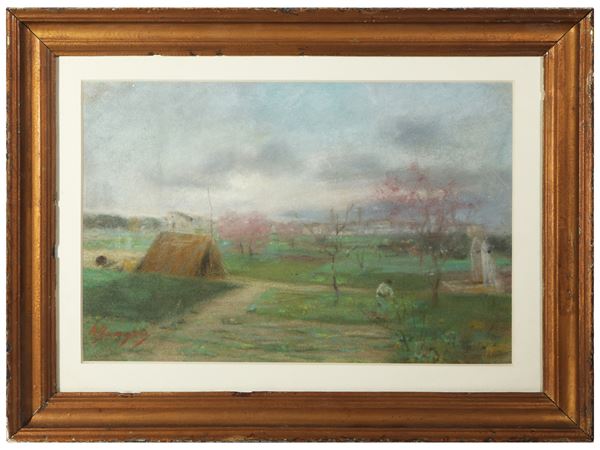 Aurelio Zingoni : Country landscape  - Auction The art of furnishing - Maison Bibelot - Casa d'Aste Firenze - Milano
