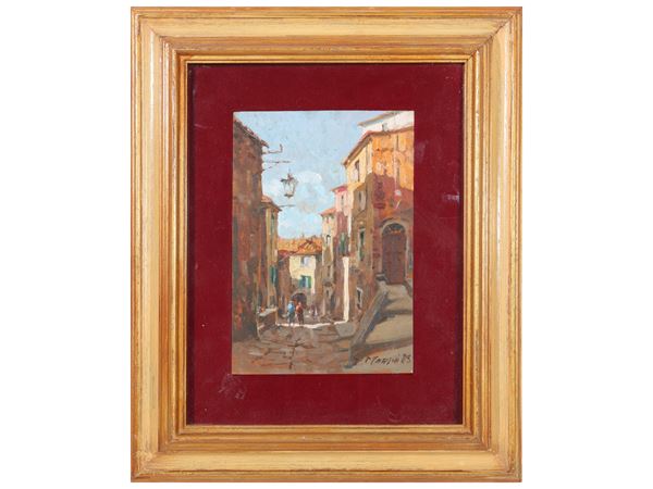 Graziano Marsili : Vicolo a Casale Marittimo 1983/84  - Auction The art of furnishing - Maison Bibelot - Casa d'Aste Firenze - Milano