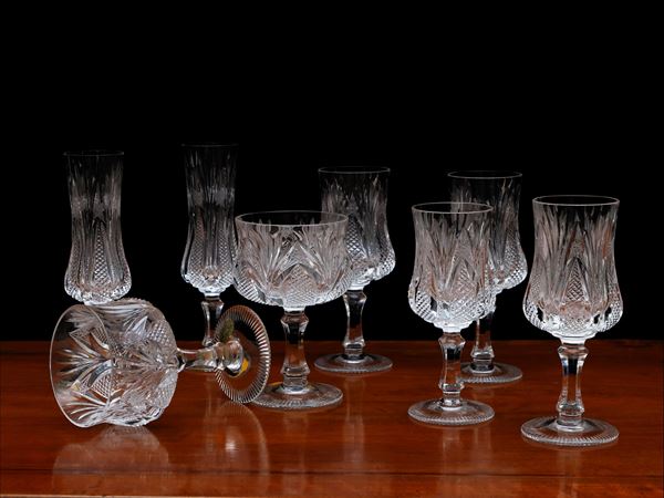 Servizio di bicchieri in cristallo molato