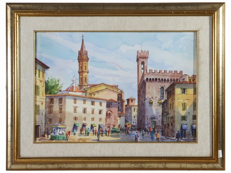 Giovanni Ospitali - Veduta di Piazza San Firenze