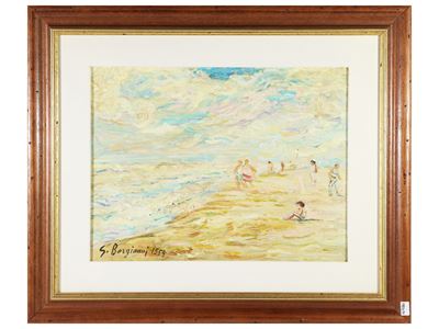 Spiaggia con Bagnanti 1954