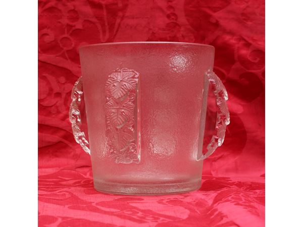 Epernay ice bucket in pressed white glass, R. Lalique