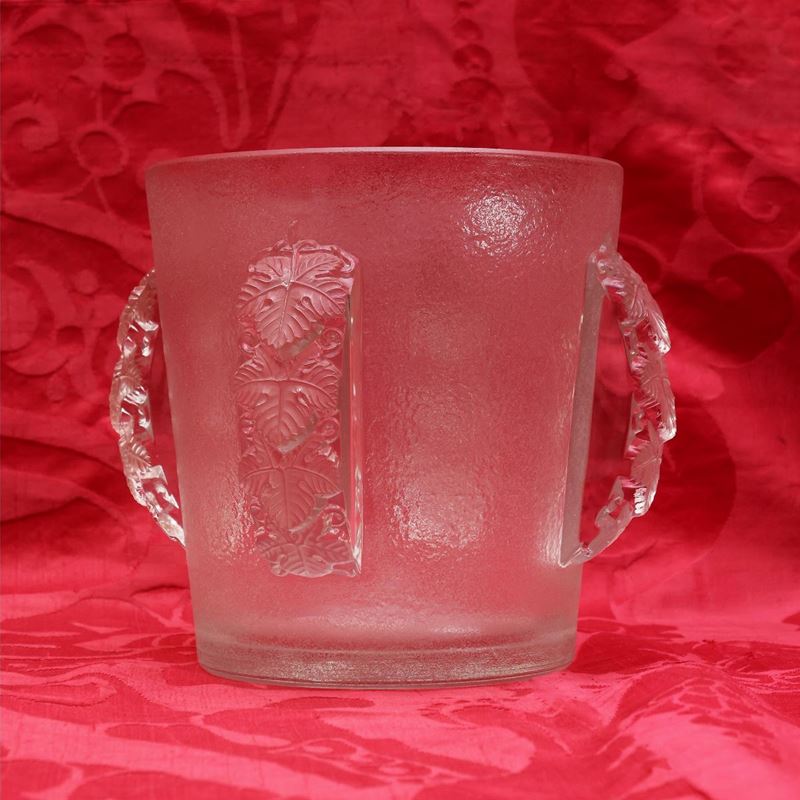 Secchiello da Ghiaccio Epernay in Vetro Bianco Pressato, R. Lalique