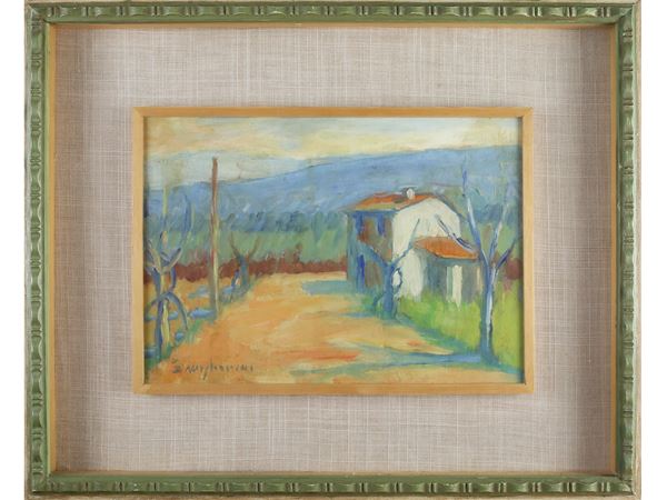 Dino Migliorini : Landscape with a house  - Auction The art of furnishing - Maison Bibelot - Casa d'Aste Firenze - Milano