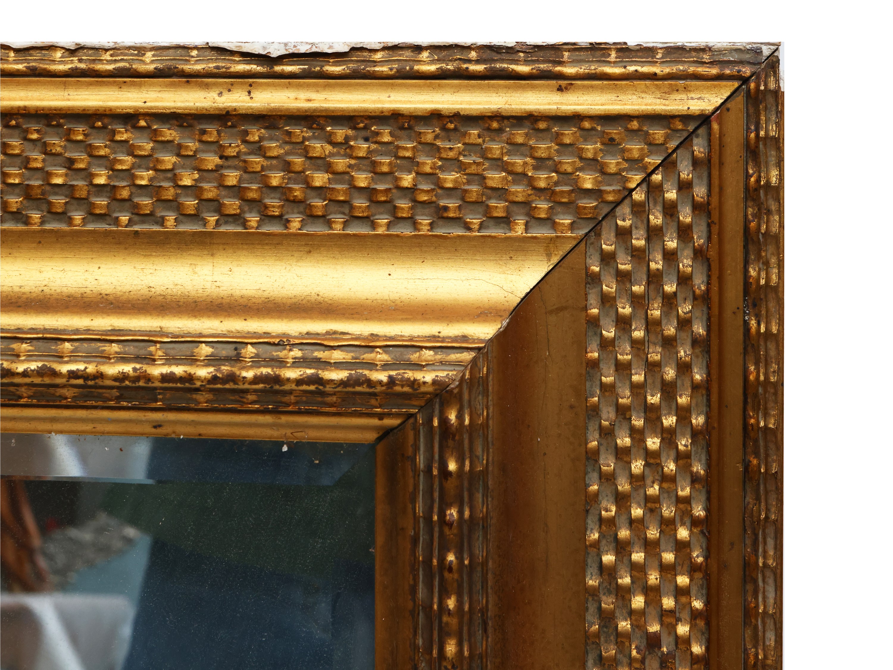 Specchiera con Cornice in Legno e Pastiglia Dorata