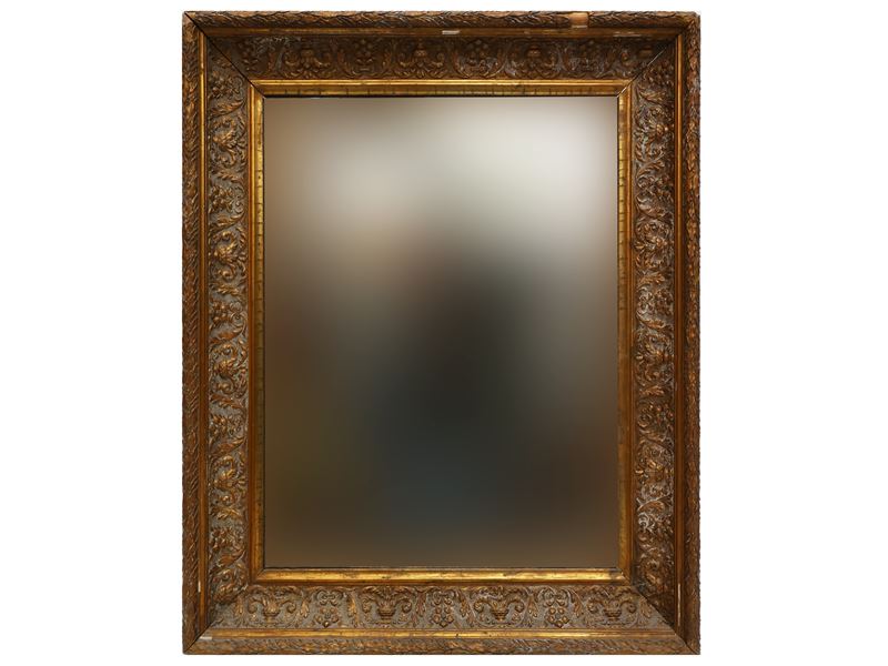 Specchiera con Cornice in Legno e Pastiglia Dorata