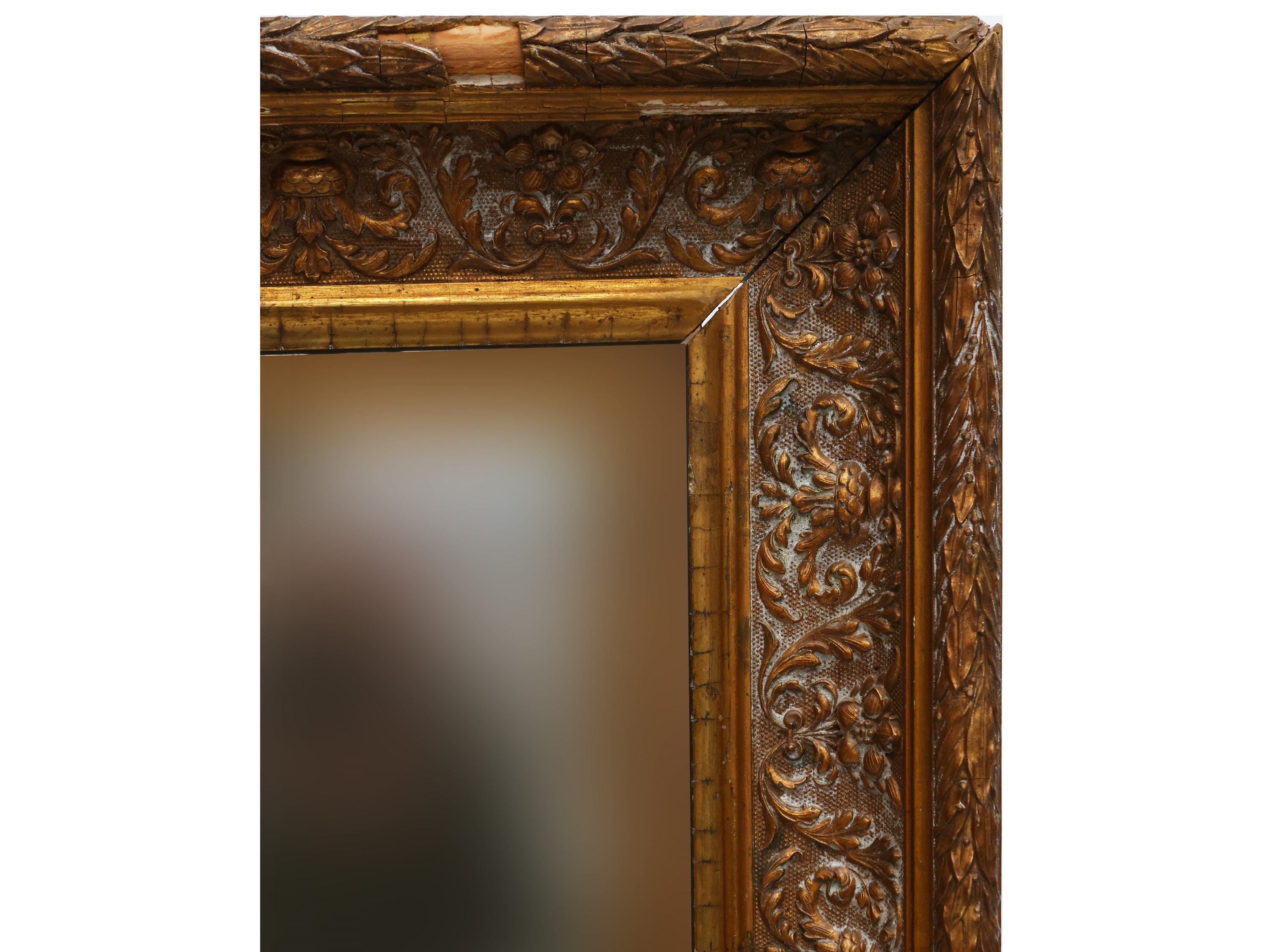 Specchiera con Cornice in Legno e Pastiglia Dorata