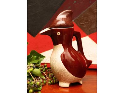 Piccola Caraffa Zoomorfa in Ceramica, Edouard-marcel Sandoz per Ginori