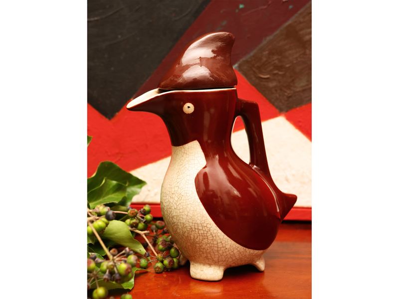Piccola Caraffa Zoomorfa in Ceramica, Edouard-marcel Sandoz per Ginori