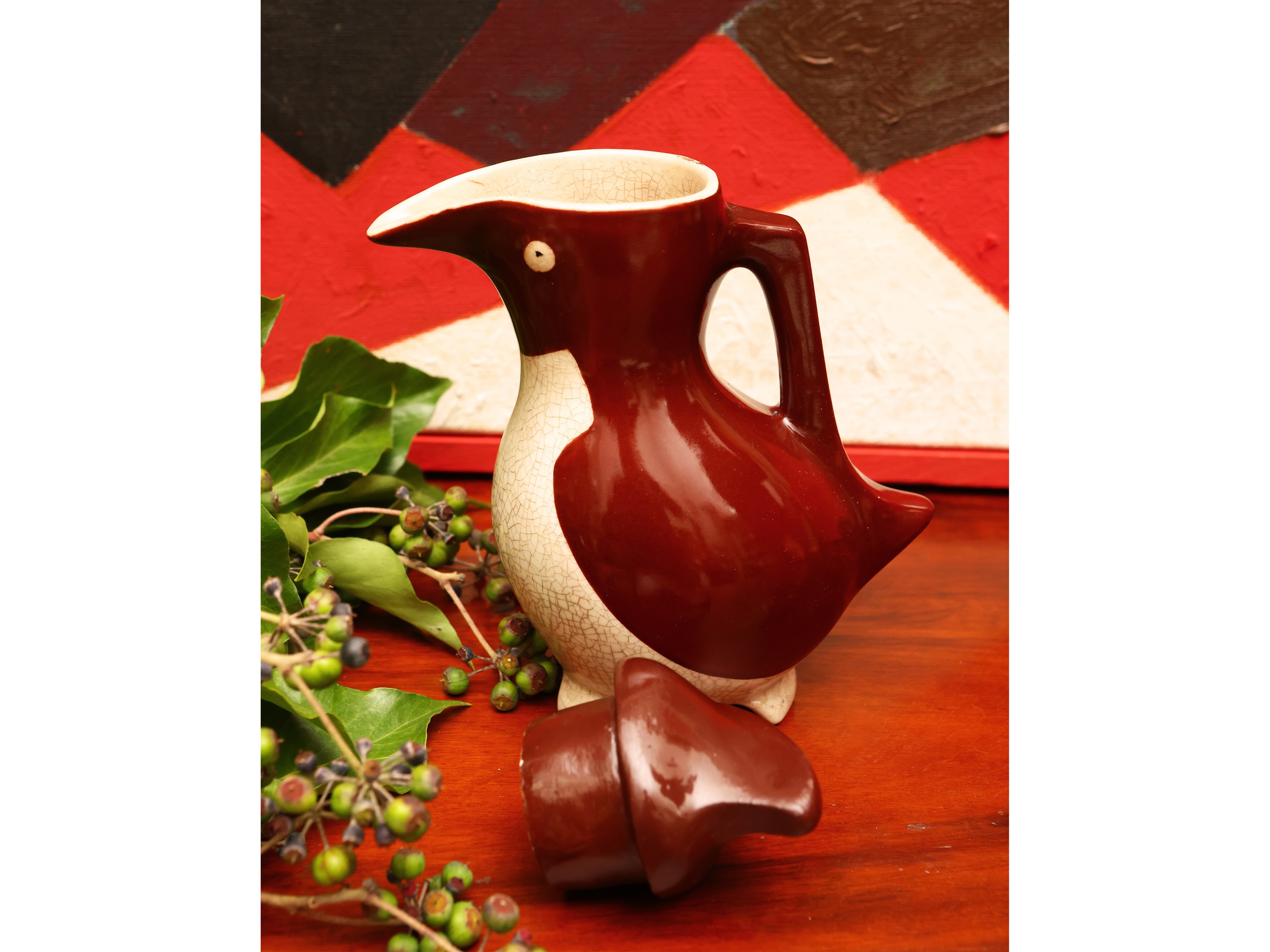 Piccola Caraffa Zoomorfa in Ceramica, Edouard-marcel Sandoz per Ginori