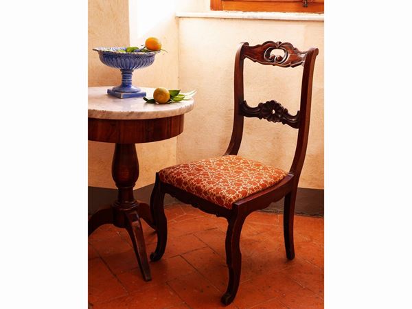 Set of six mahogany chairs