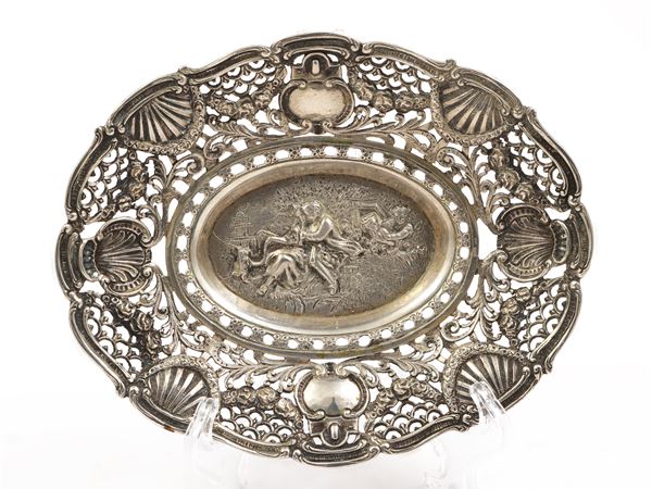 Cestino ovale in argento