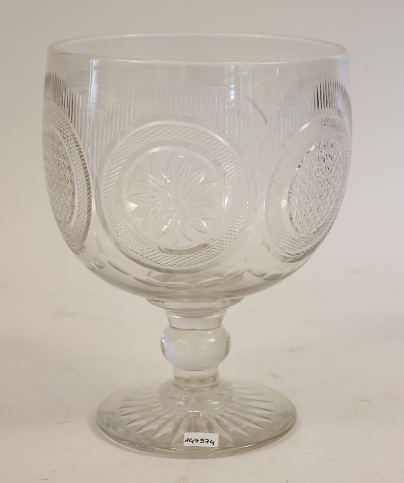 Grande Vaso a Coppa in Cristallo Molato