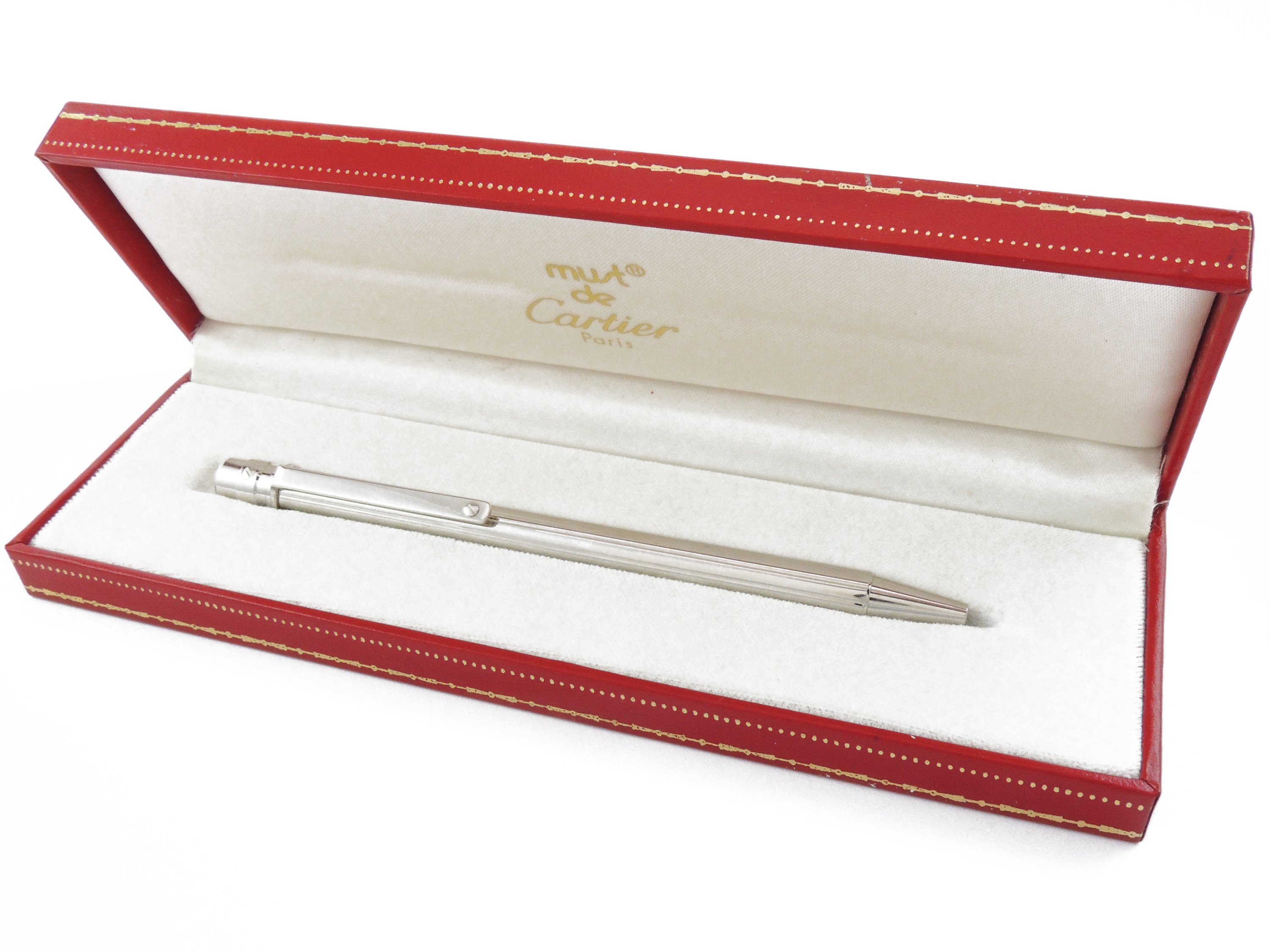 Penna Sferografica Must De Cartier in Acciaio