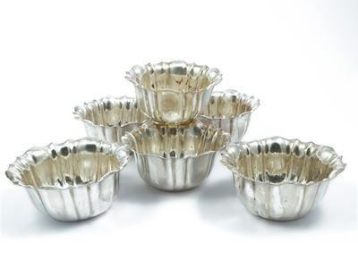Serie di Sei Vaschette Lavadita in Argento