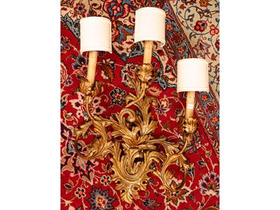 Coppia di Applique in Metallo Dorato