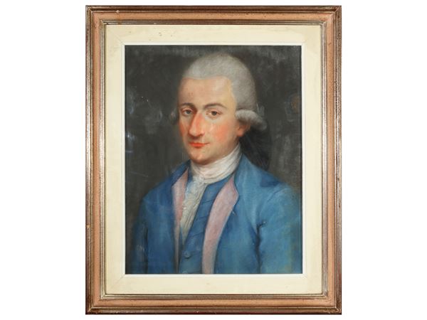 Scuola veneta : Portrait of a gentleman in a blue jacket  (early 19th century)  - Auction The art of furnishing - Maison Bibelot - Casa d'Aste Firenze - Milano