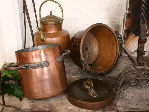 Lotto di accessori da cucina in rame