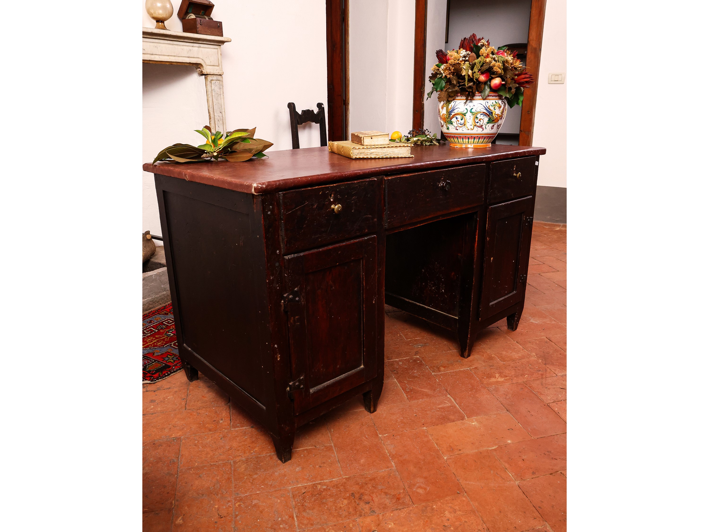 Scrivania Rustica a Banco in Legno Tenero