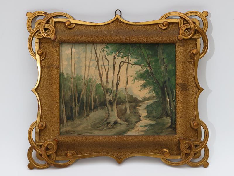 Paesaggio Fluviale con Alberi