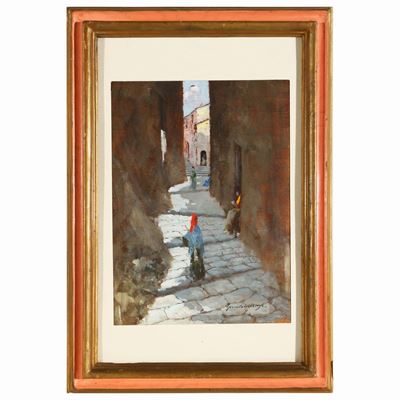 Scorcio di Paese con Figure