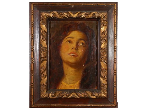 Ritratto femminile  (fine XIX secolo)  - Asta L'Arte di Arredare - Maison Bibelot - Casa d'Aste Firenze - Milano