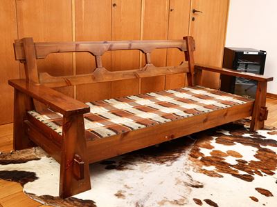 Divanetto a Tre Posti in Stile Scandinavo in Legno Tenero