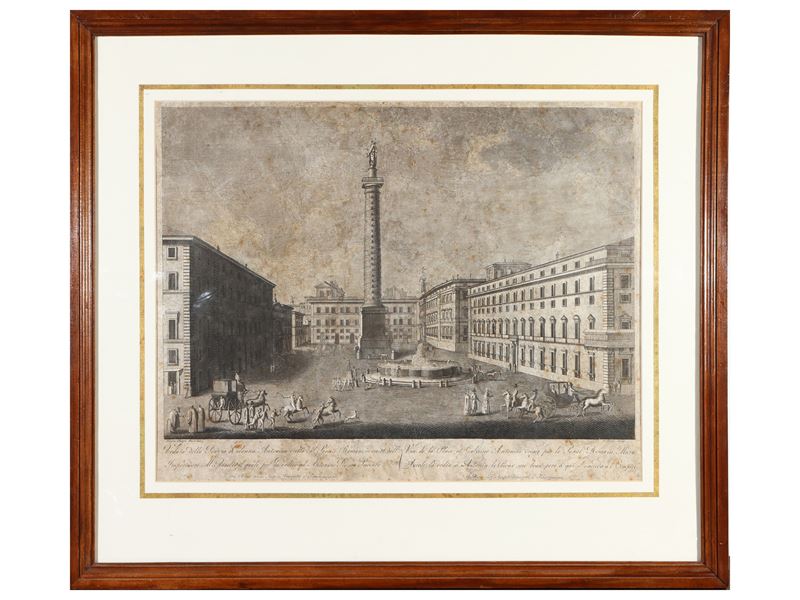 Pietro Ruga - Veduta della Piazza, e Colonna Antonina...