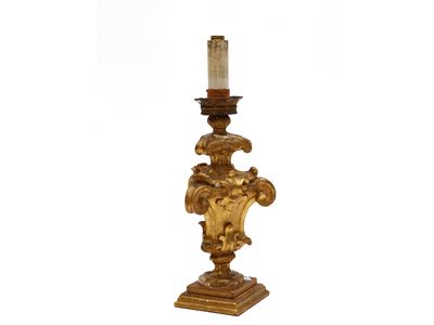 Vaso Portapalmette in Legno Intagliato e Dorato