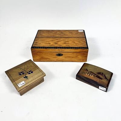 Tre Scatole in Legno Intarsiate