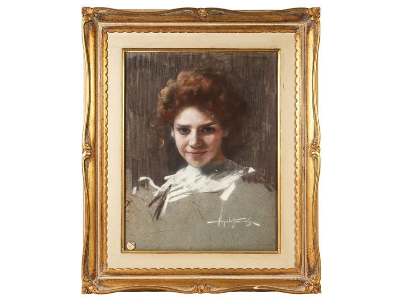 Angiolo Tommasi - Ritratto di Ragazza 1900 Circa
