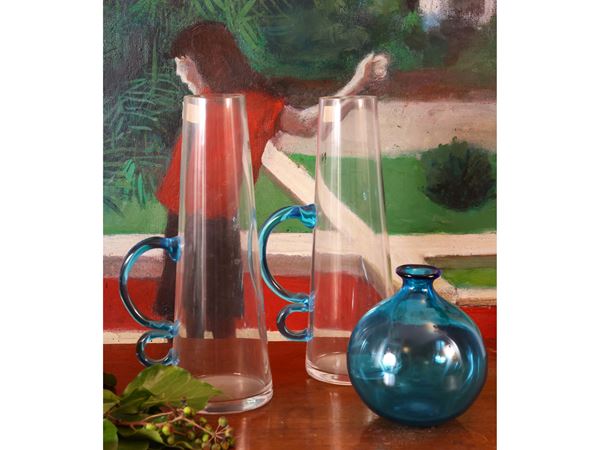 Coppia di vasi in vetro di Murano