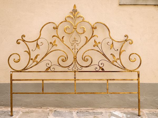 Double bed in golden metal  - Auction The art of furnishing - Maison Bibelot - Casa d'Aste Firenze - Milano