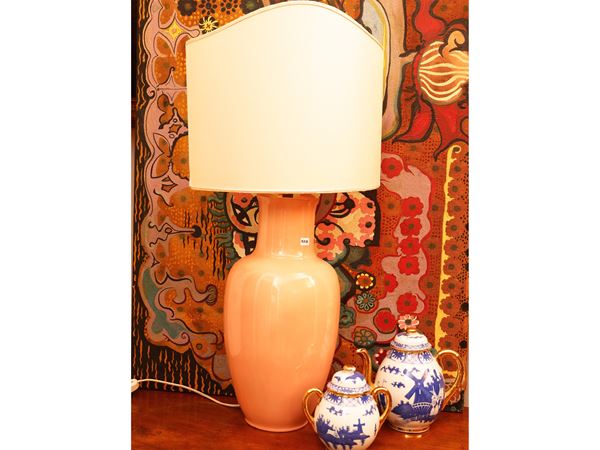 Table lamp in glazed ceramic