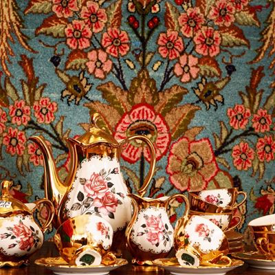 Servizio da Caffè in Porcellana Dorata
