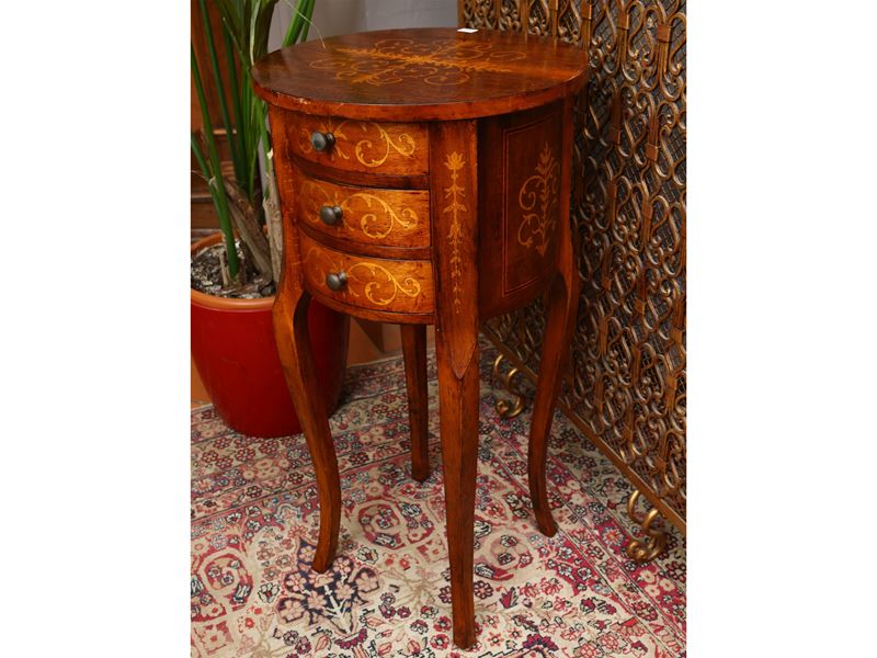 Comodino a Tamburo in Satinwood