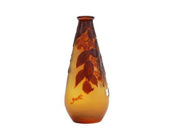 Double cameo glass vase, Gallé