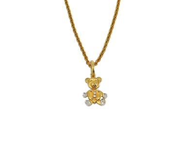 Collana con Pendente in Oro Giallo e Bianco Pomellato