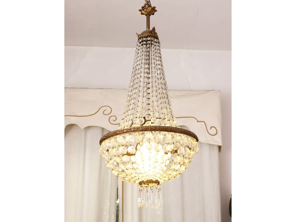 Small crystal basket chandelier