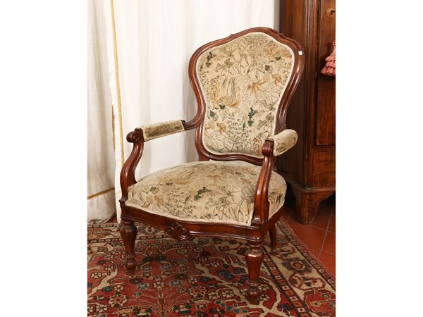Walnut armchair