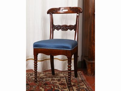 Serie di Sei Sedie in Noce