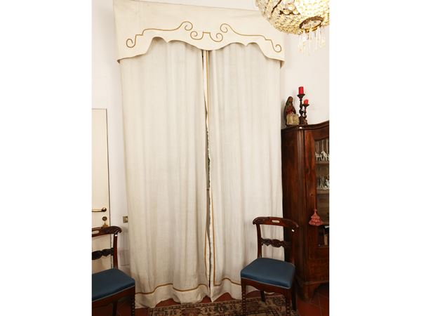Lot of linen curtains
