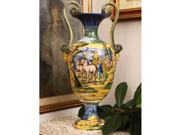 Large glazed terracotta vase