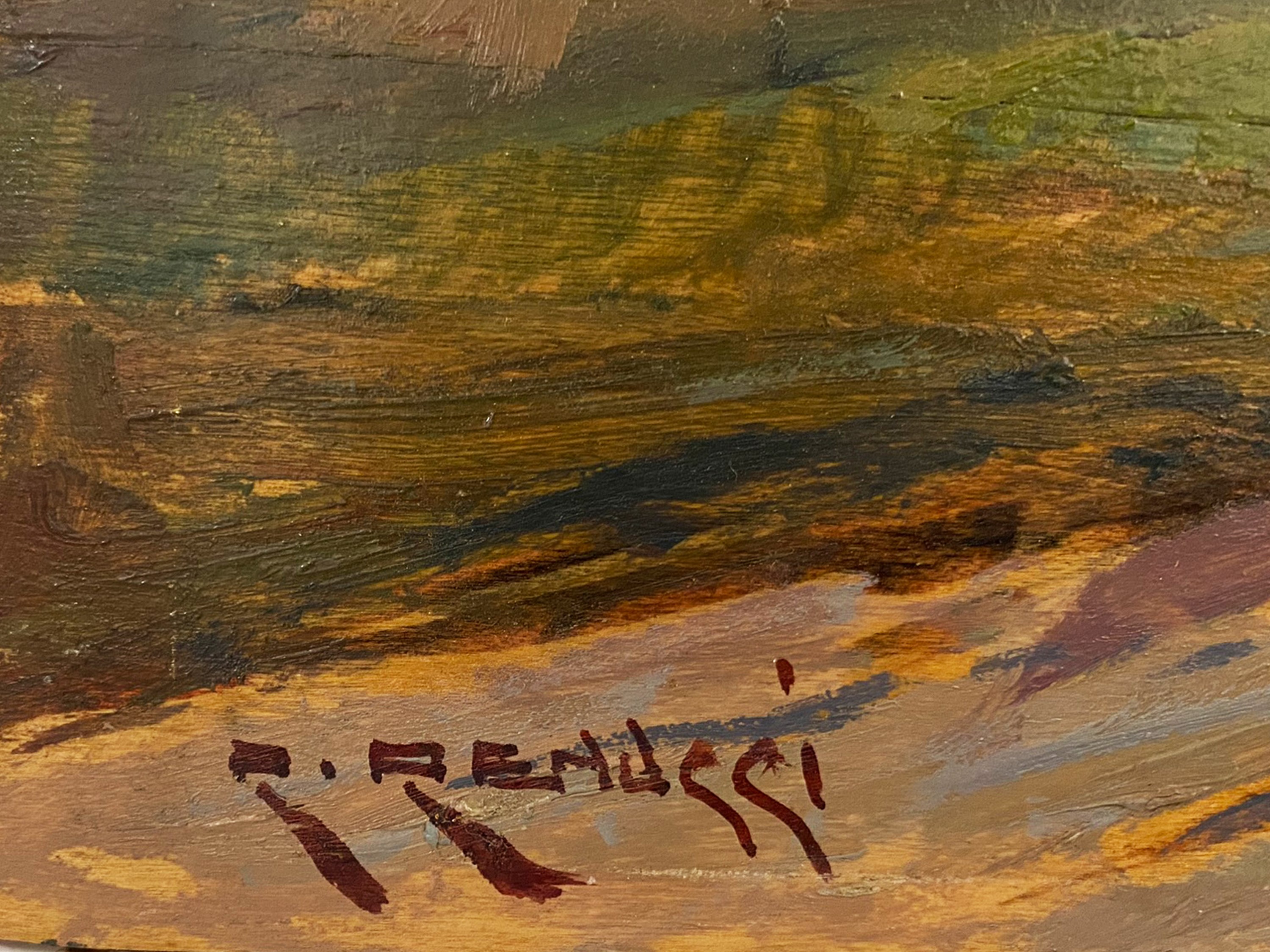 Renuccio Renucci - Scorcio di Strada Campestre con Contadina