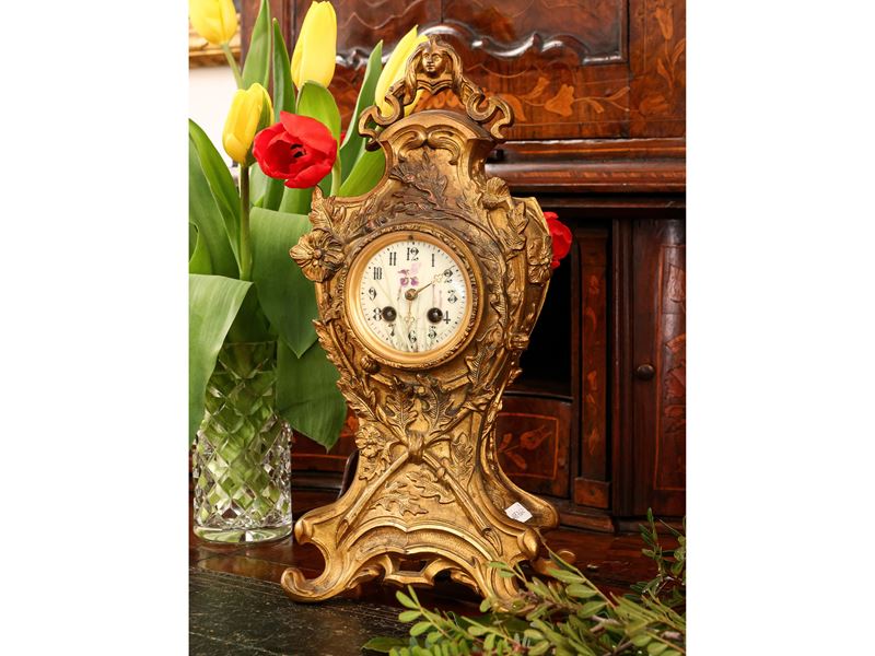 Orologio da Tavolo in Antimonio Dorato