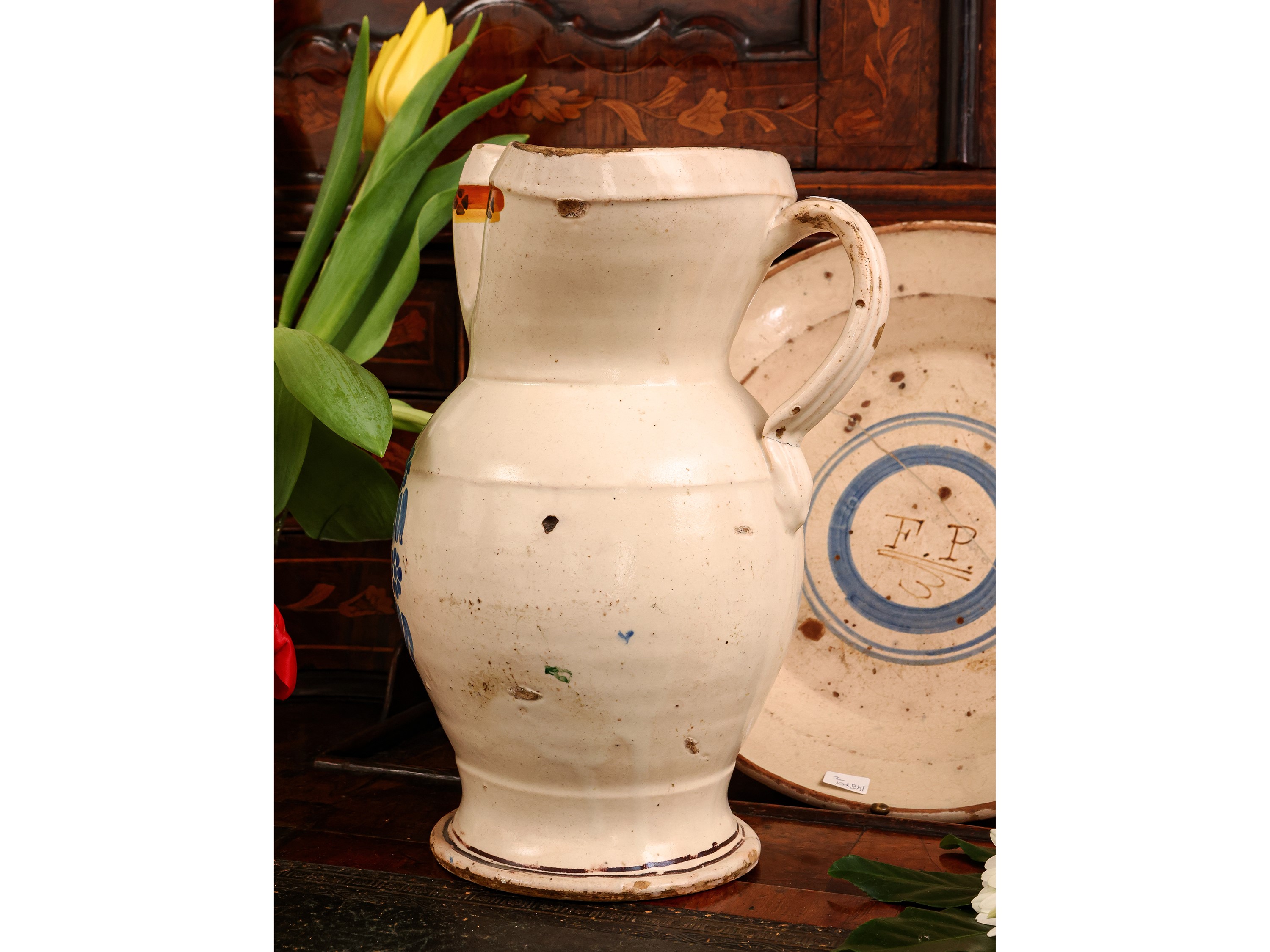 Bacile con Brocca in Terracotta Invetriata